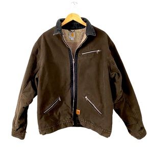 CARHARTT Sandstone Detroit J297 Jacket Sherpa Fleece Walnut Brown Coat Mens XL